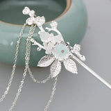 Chinese Style Crystal Tassel Hairpins Clips Sticks Wedding Hair Jewelry