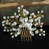 Rhinestone Pearl Flower Hair Comb Hairpin Clip Bridal Wedding Hair Jewelry