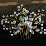 Rhinestone Pearl Flower Hair Comb Hairpin Clip Bridal Wedding Hair Jewelry