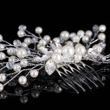 Rhinestone Pearl Flower Hair Comb Hairpin Clip Bridal Wedding Hair Jewelry
