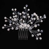 Rhinestone Pearl Flower Hair Comb Hairpin Clip Bridal Wedding Hair Jewelry