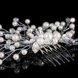Rhinestone Pearl Flower Hair Comb Hairpin Clip Bridal Wedding Hair Jewelry