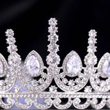 Water Drop Crystal Rhinestone Crown Tiara de Noiva Headpiece
