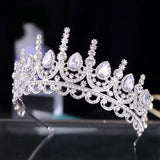 Water Drop Crystal Rhinestone Crown Tiara de Noiva Headpiece