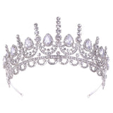 Water Drop Crystal Rhinestone Crown Tiara de Noiva Headpiece