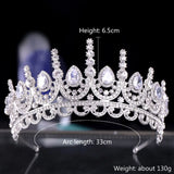 Water Drop Crystal Rhinestone Crown Tiara de Noiva Headpiece