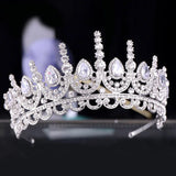 Water Drop Crystal Rhinestone Crown Tiara de Noiva Headpiece
