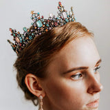 Vintage Baroque Style Crystal Headband Tiara Crown for Wedding