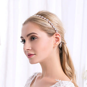 Rose Gold/Silver Crystal Tiaras Crowns Headband for Bride Wedding