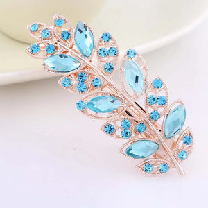 Crystal Flower Leaves Hairpins Bride Wedding Party Hair Jewelry