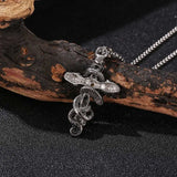 FORTAFY Snake Skull Cross Pendant Men's Necklace Gothic Jewelry