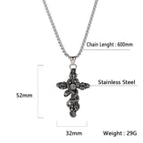 FORTAFY Snake Skull Cross Pendant Men's Necklace Gothic Jewelry