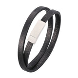 FORTAFY Leather Wrap Bracelets Stainless Steel Magnetic Clasp FR1052
