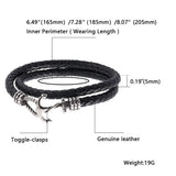 FORTAFY Leather Anchor Bracelet Wrap Bangle FRPW756