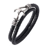 FORTAFY Leather Anchor Bracelet Wrap Bangle FRPW756