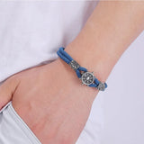 Navy Style Milan Rope Chain Bracelet Stainless Steel Rudder Magnet Buckle FR1159