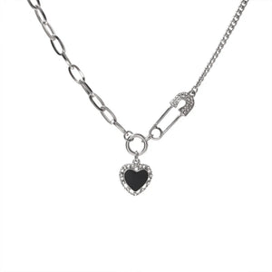 LOVE Heart Sweater Necklace Sparkling Zircons Wedding Accessories
