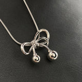 Bow-knot Pendant Sweater Necklace Geometric Clavicle Chain