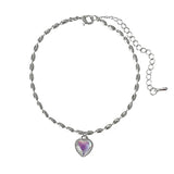 Crystal Heart Chain Bracelet for Women Wedding
