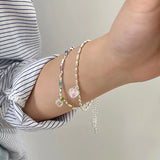 Crystal Heart Chain Bracelet for Women Wedding