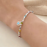Crystal Heart Chain Bracelet for Women Wedding