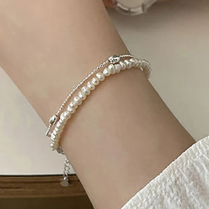 Vintage Double-layered Pearl Chain Bracelets for Women