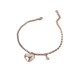 INS Silver Heart Bracelet Stars Pendant Birthday Jewelry