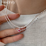 LOVE Heart Sweater Necklace for Women Couples INS Creative Bamboo