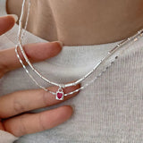 LOVE Heart Sweater Necklace for Women Couples INS Creative Bamboo