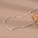 Minimalist Silver Clavicle Chain Necklace for Women