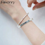Minimalist Stamp Bracelets for Women Open Bangles Jewelry
