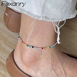 Multicolor Bead Chain Elastic Anklet for Women