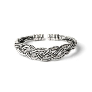 Silver Hollow Twist Open Bangles Party Jewelry Lover Gift