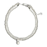 Geometric Double-layered Pearl Chain Bracelet for Women