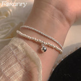 Geometric Double-layered Pearl Chain Bracelet for Women