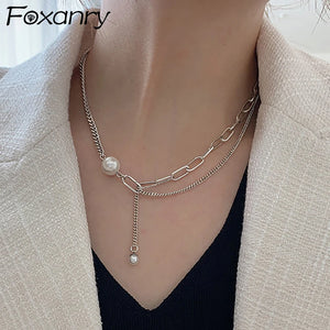 Double-layered Tassel Pearl Necklace Party Jewelry for Women
