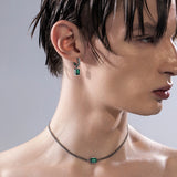 Green Zircons Earrings for Women - Allergy Free Party Jewelry