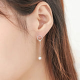 Allergy-Free Silver Pearl Tassel Earrings for Women