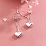Prevent Allergy Silver Heart Tassel Earrings