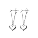 Prevent Allergy Silver Heart Tassel Earrings
