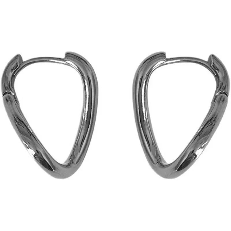 Silver Hoop Earrings Vintage Geometric Party Jewelry
