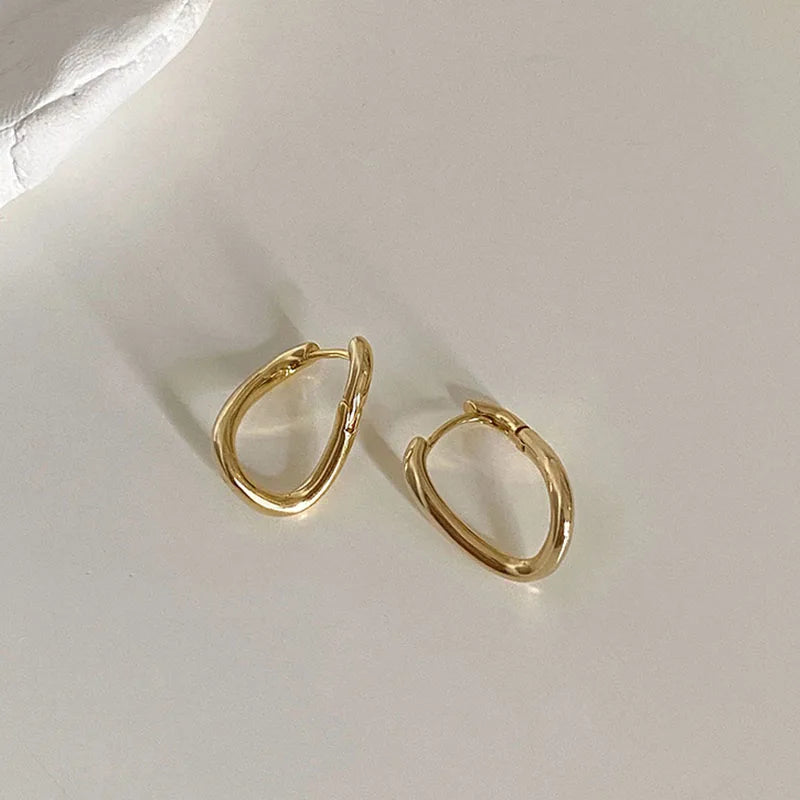 Silver Hoop Earrings Vintage Geometric Party Jewelry