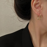 Silver Hoop Earrings Vintage Geometric Party Jewelry