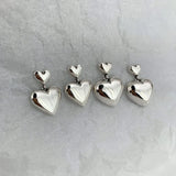 Silver Heart Stud Earrings Allergy-Free Summer Party Jewelry
