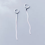 Silver Tassel Earrings Geometric Set Party Jewelry