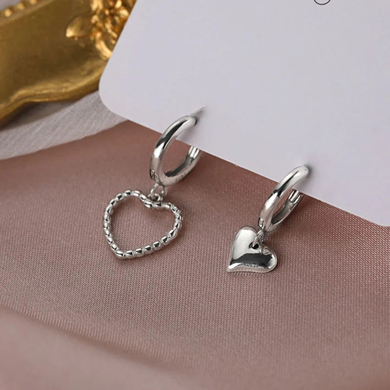 Silver Vintage Heart Earrings - Party Jewelry Couples Accessories