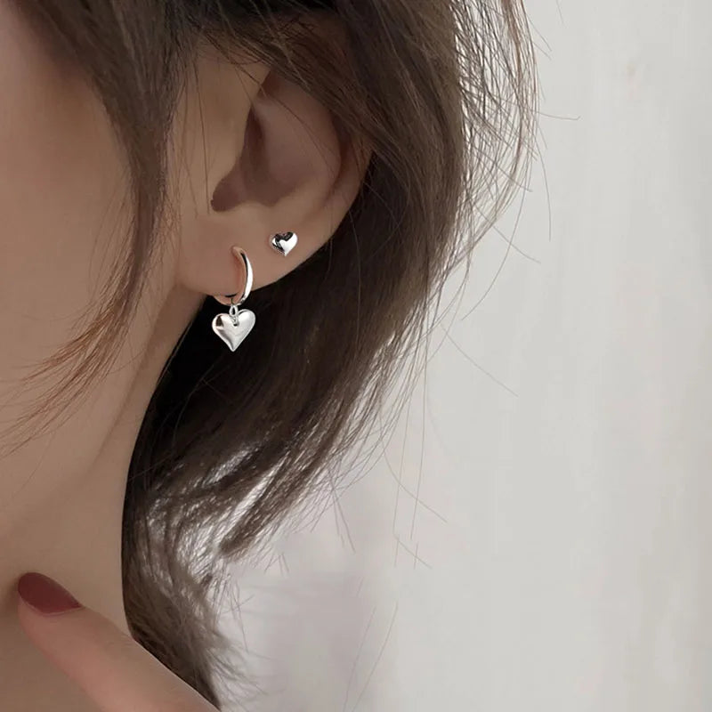 Silver Vintage Heart Earrings - Party Jewelry Couples Accessories