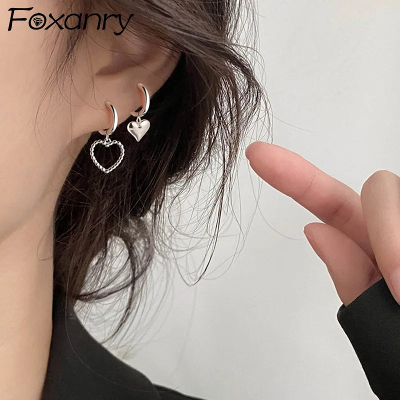 Silver Vintage Heart Earrings - Party Jewelry Couples Accessories