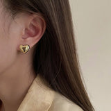 Allergy-Free LOVE Heart Stud Earrings for Women