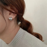Allergy-Free LOVE Heart Stud Earrings for Women